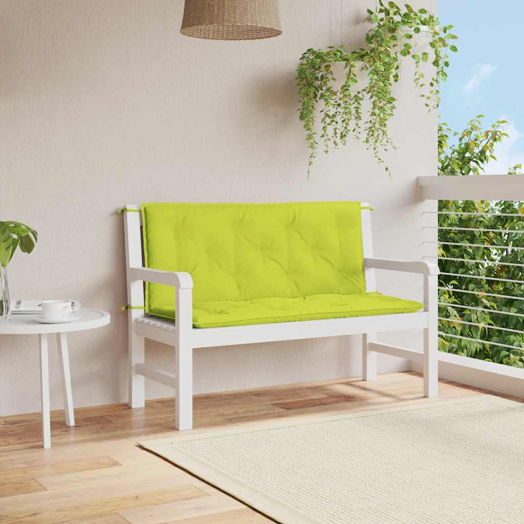 Jastuk za vrtnu klupu jarkozeleni 120x(50+50)x7 cm od tkanine