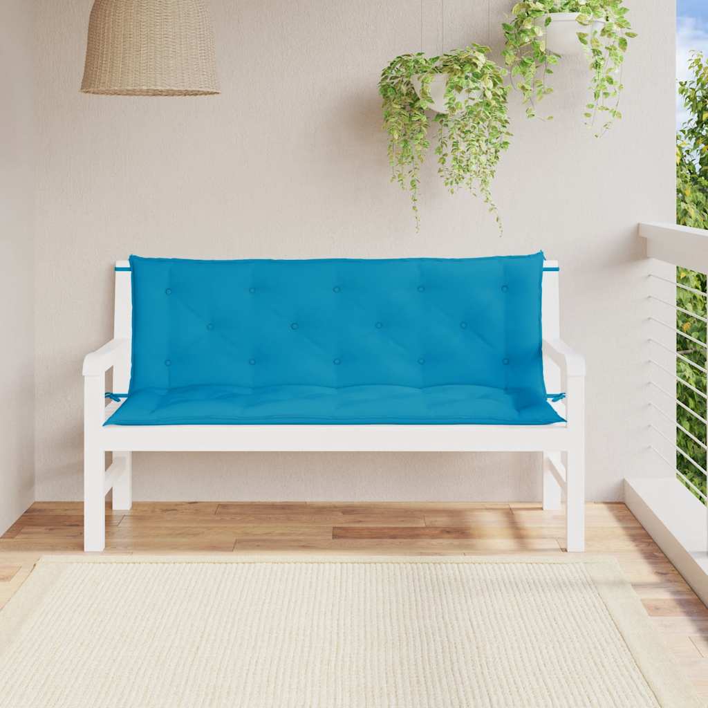 Jastuk za vrtnu klupu svjetloplavi 150x(50+50)x7 cm od tkanine
