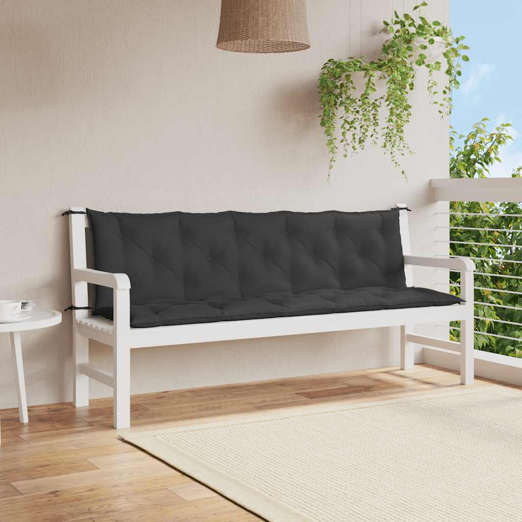 Jastuk za vrtnu klupu crni 180 x (50+50) x 7 cm tkanina Oxford