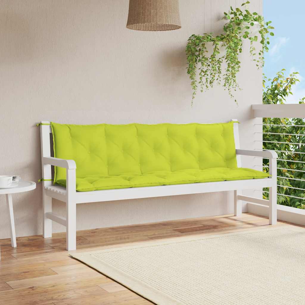 Jastuk za vrtnu klupu jarkozeleni 180x(50+50)x7 cm od tkanine