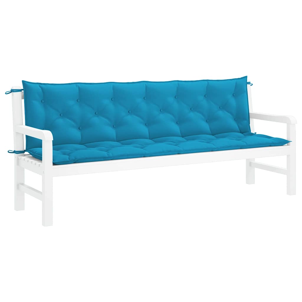 Jastuk za vrtnu klupu svjetloplavi 200x(50+50)x7 cm od tkanine