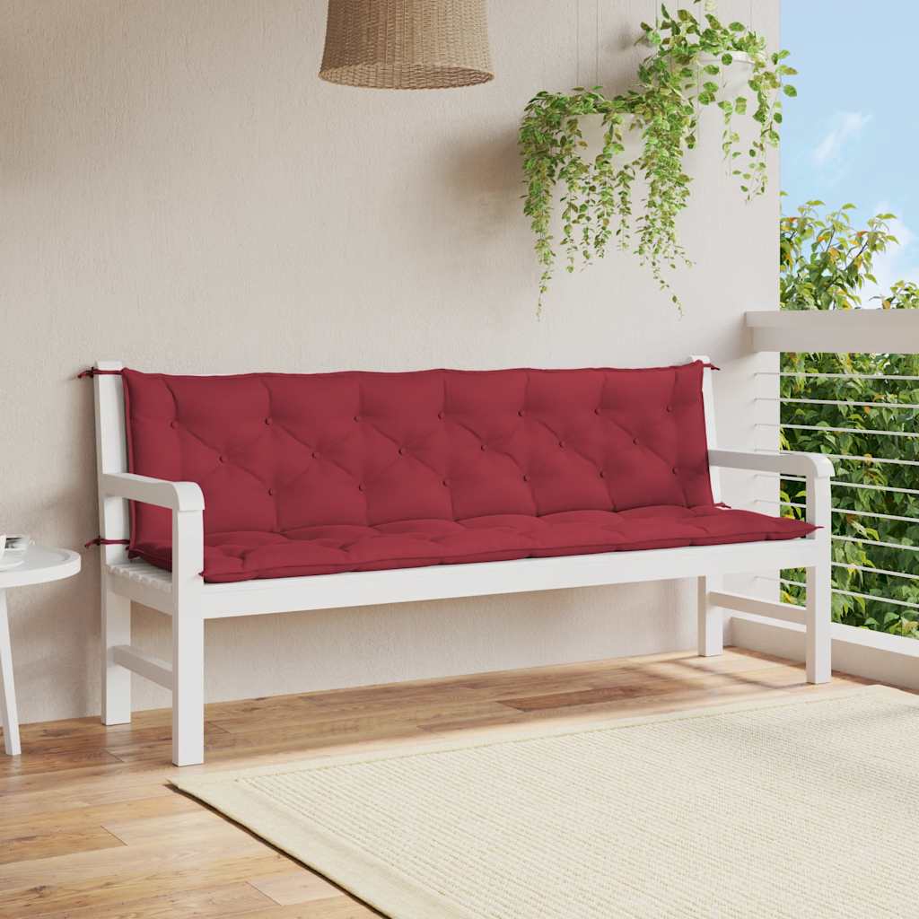 Jastuk za vrtnu klupu boja vina 200x(50+50)x7 cm tkanina Oxford