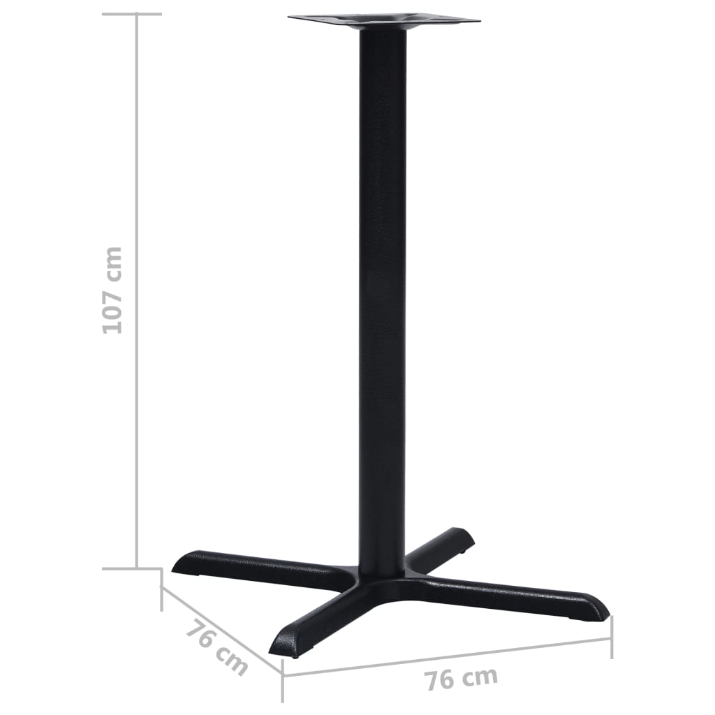 Noga za bistro stol crna 76 x 76 x 107 cm od lijevanog željeza