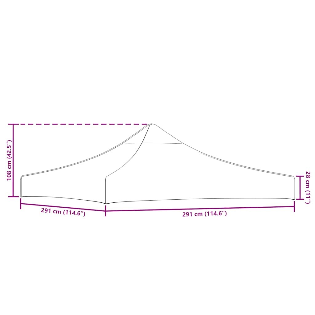 Krov za šator za zabave 3 x 3 m bež 270 g/m²