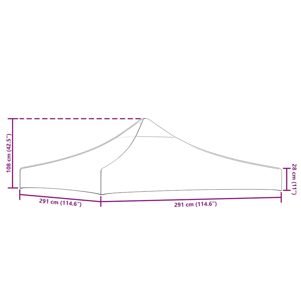 Krov za šator za zabave 3 x 3 m narančasti 270 g/m²