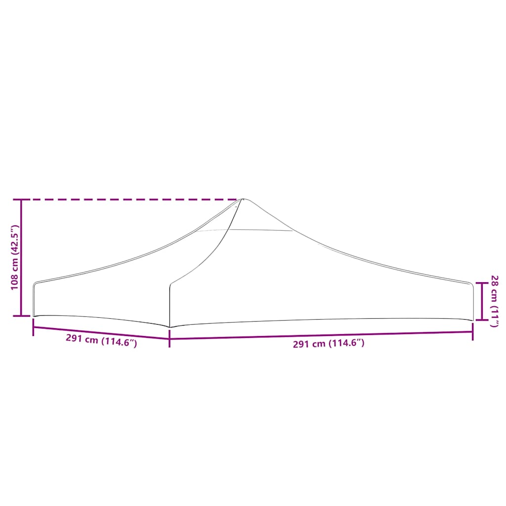 Krov za šator za zabave 3 x 3 m smeđi 270 g/m²