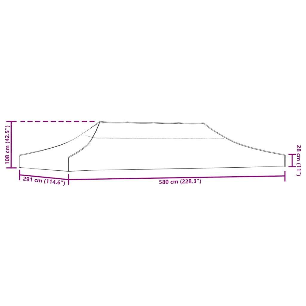 Krov za šator za zabave 6 x 3 m zeleni 270 g/m²