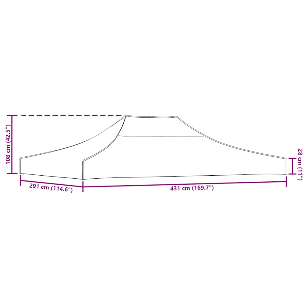 Krov za šator za zabave 4,5 x 3 m terakota 270 g/m²