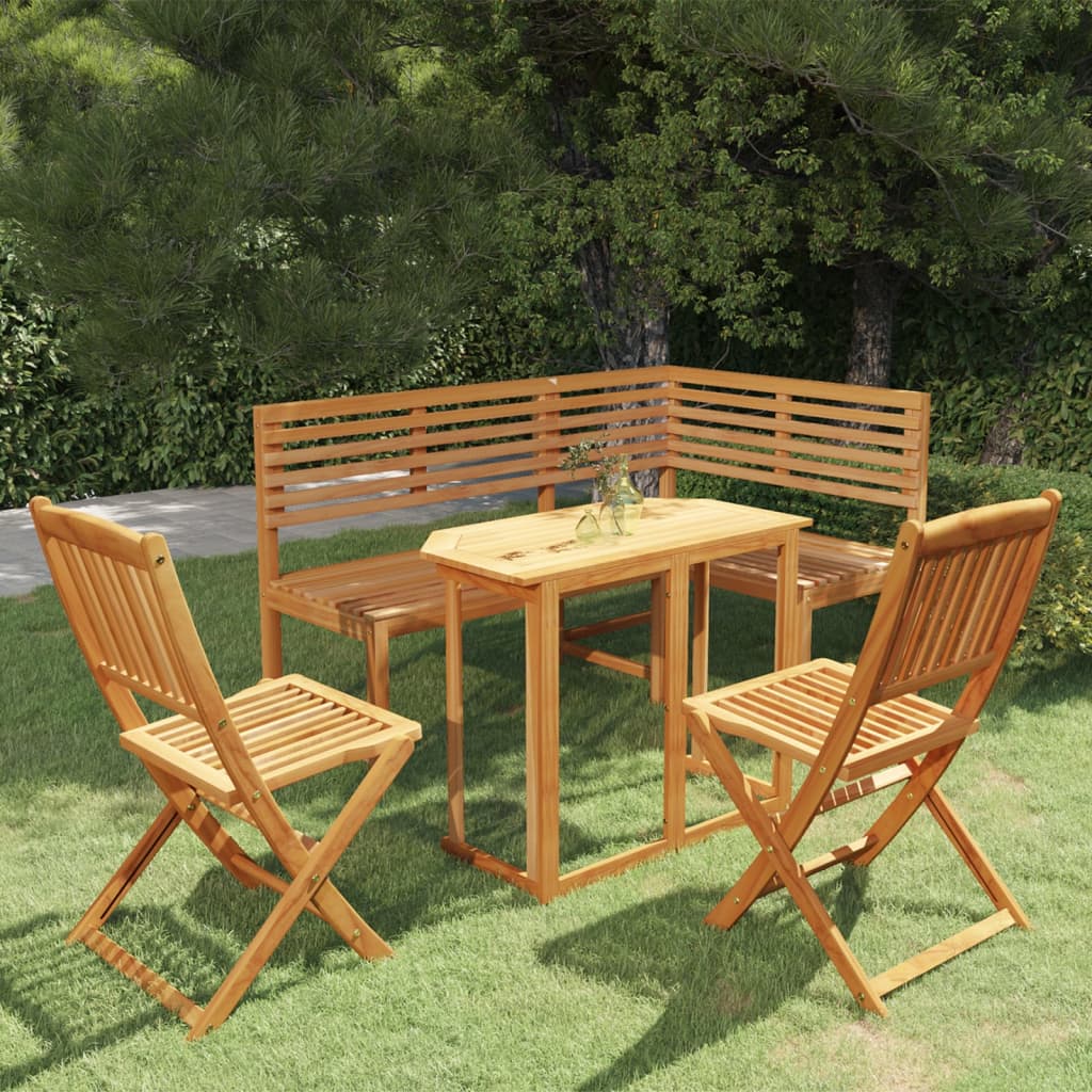 4-dijelni bistro set od masivnog bagremovog drva