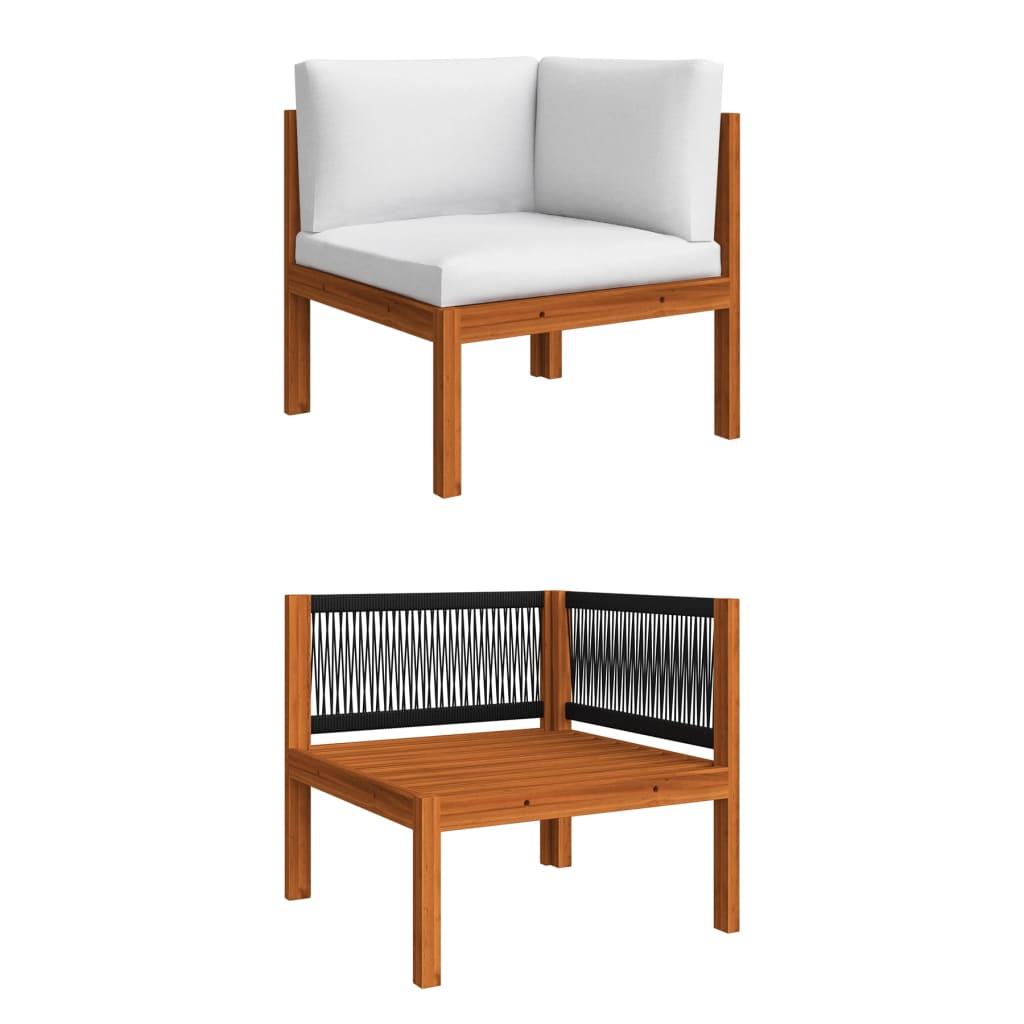 Vrtni set za sjedenje s jastucima, 8 dijelova, krem, 63x63 cm