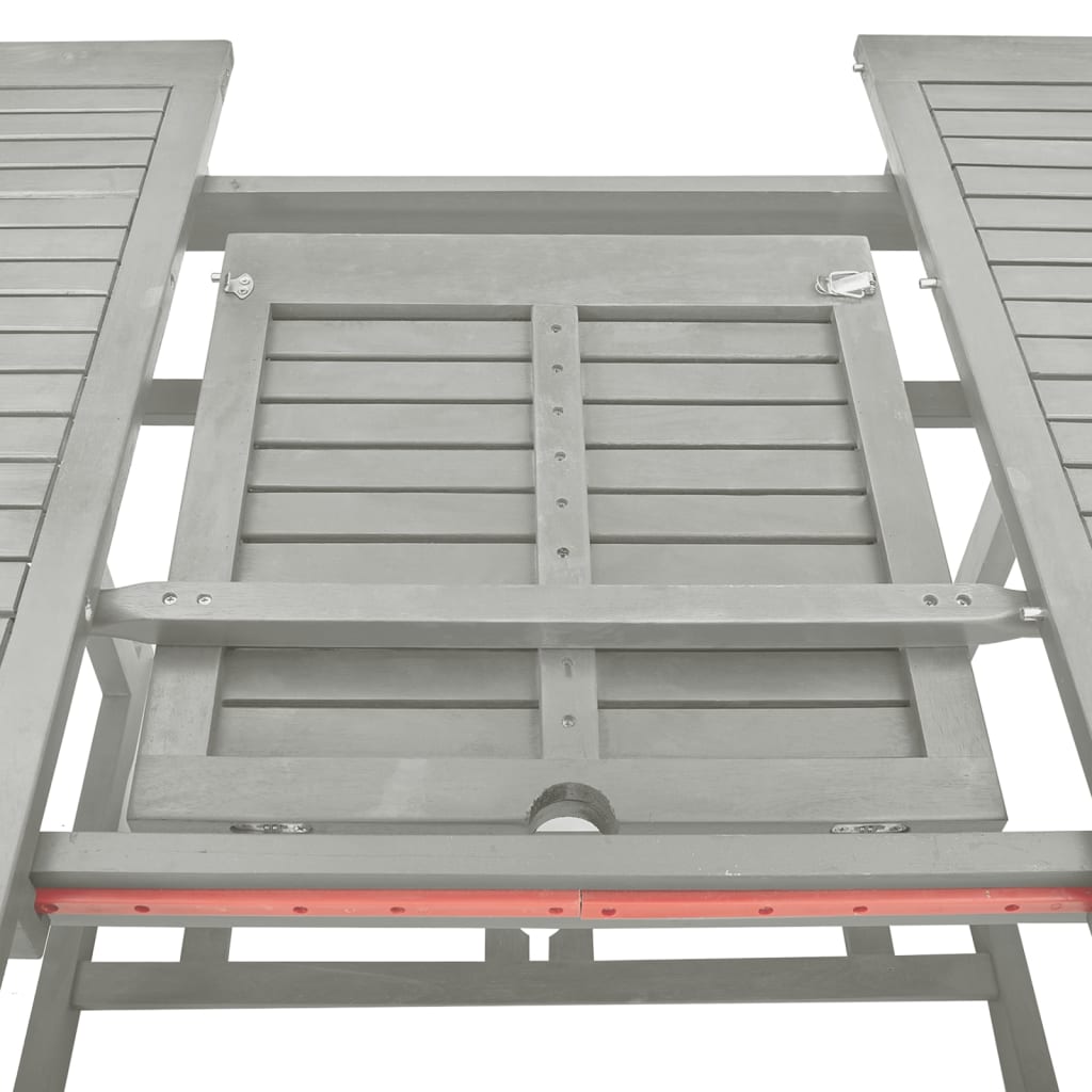 Vrtni blagovaonski set od 5 dijelova (150-200) x 100 cm, masivno drvo akacije, sive boje