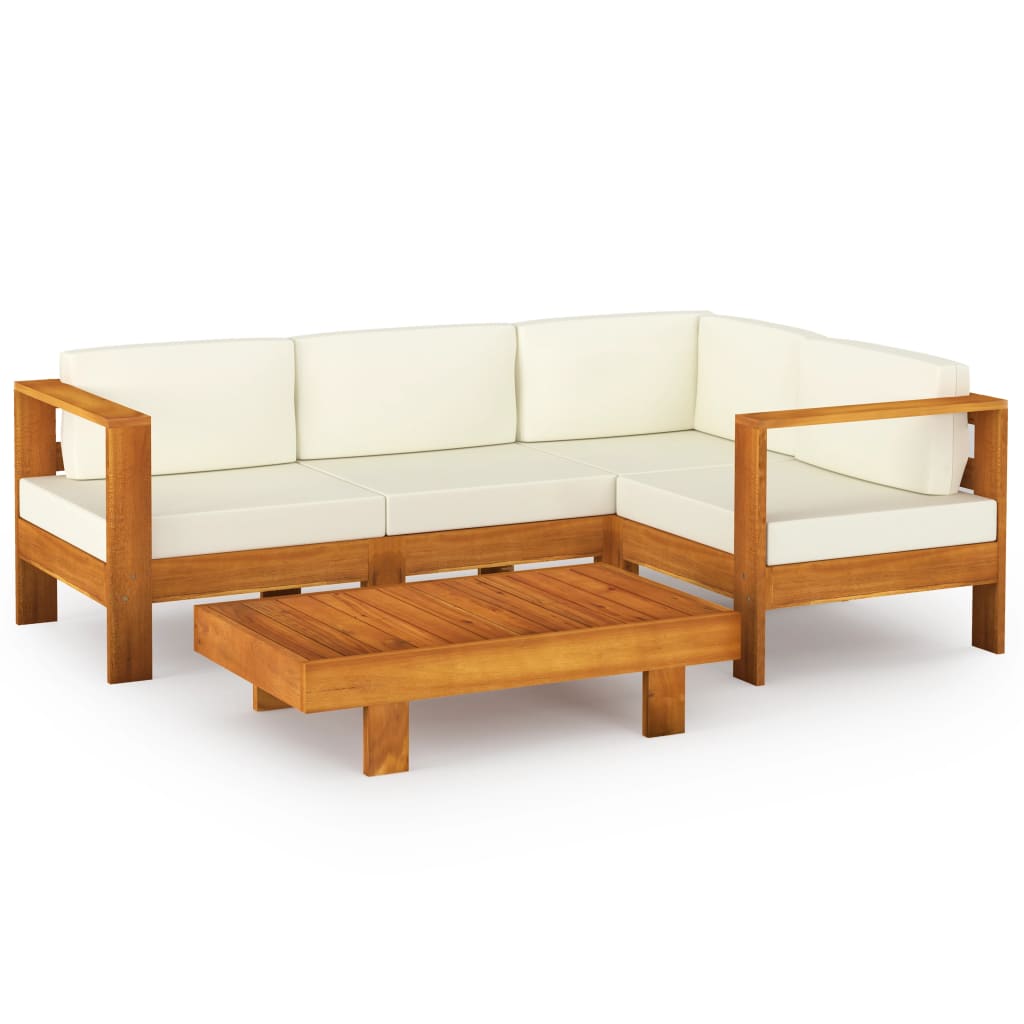 Vrtni set za sjedenje s jastucima, 5 dijelova, 100 x 60 cm, akacija