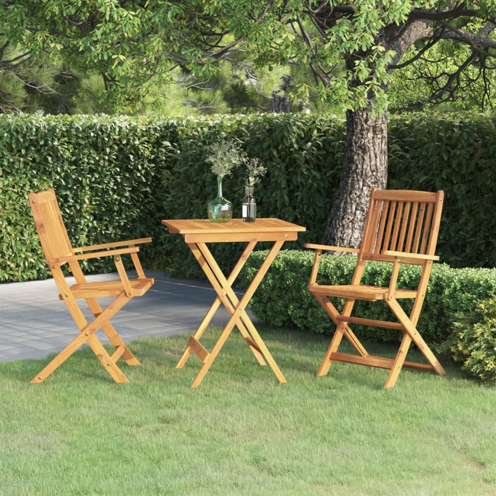 3-dijelni sklopivi vrtni blagovaonski set masivno drvo bagrema