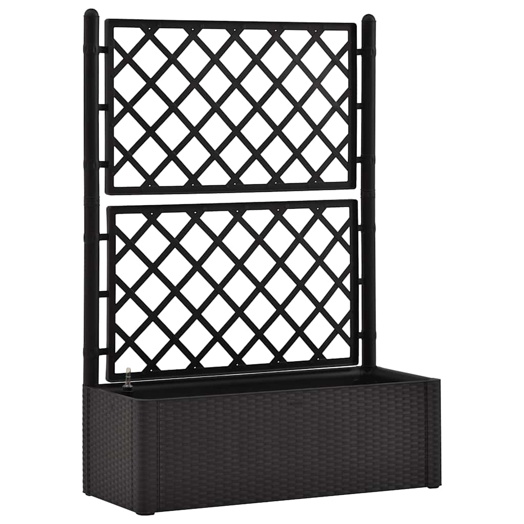 Povišena vrtna gredica s rešetkom i samozalijevanjem antracit