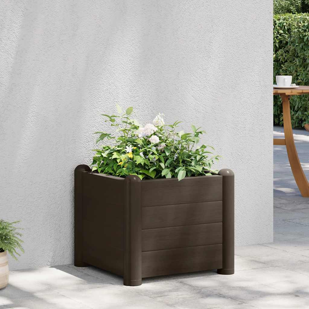 Povišena vrtna gredica PP boja kave 43 x 43 x 35 cm