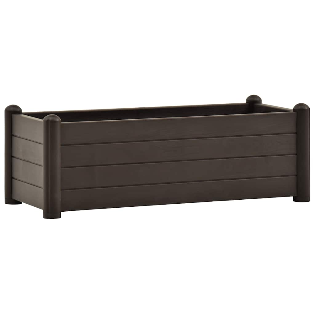 Povišena vrtna gredica PP boja kave 100 x 43 x 35 cm