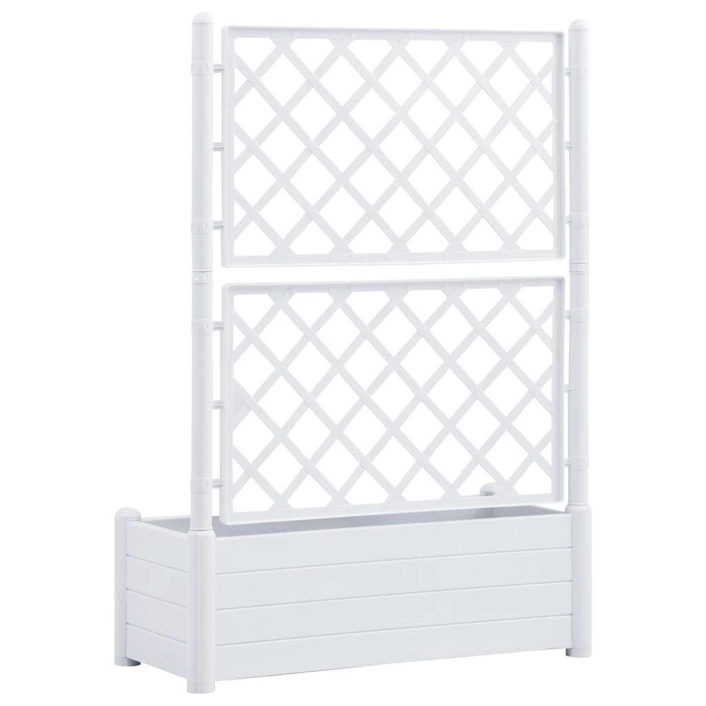 Vrtna sadilica s rešetkom 100 x 43 x 142 cm PP bijela