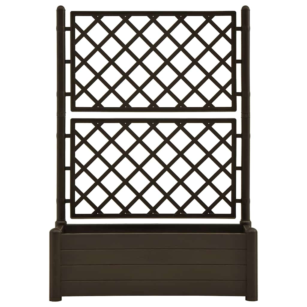 Vrtna sadilica s rešetkom 100 x 43 x 142 cm PP boja kave