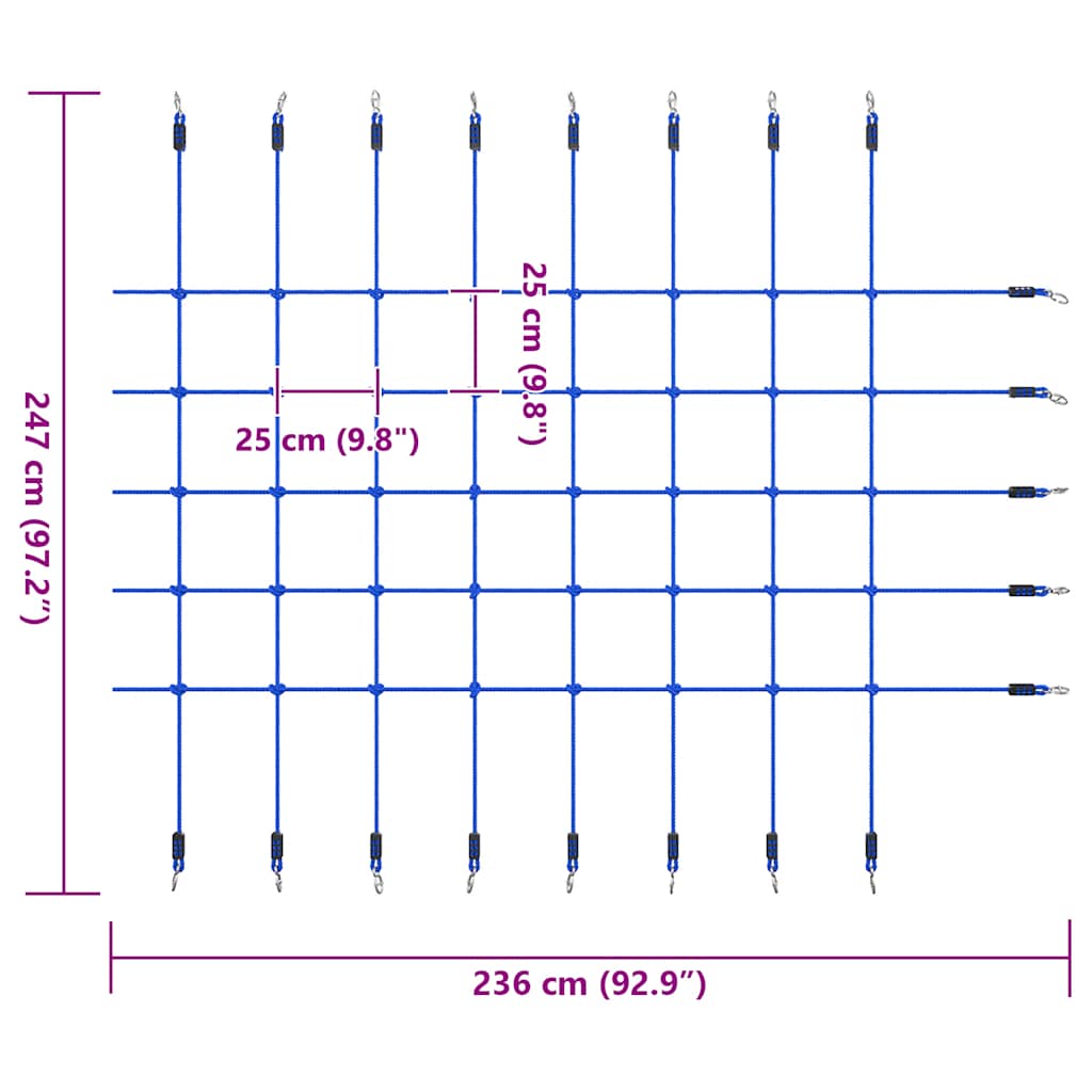 Mreža za penjanje 200 x 150 cm plava