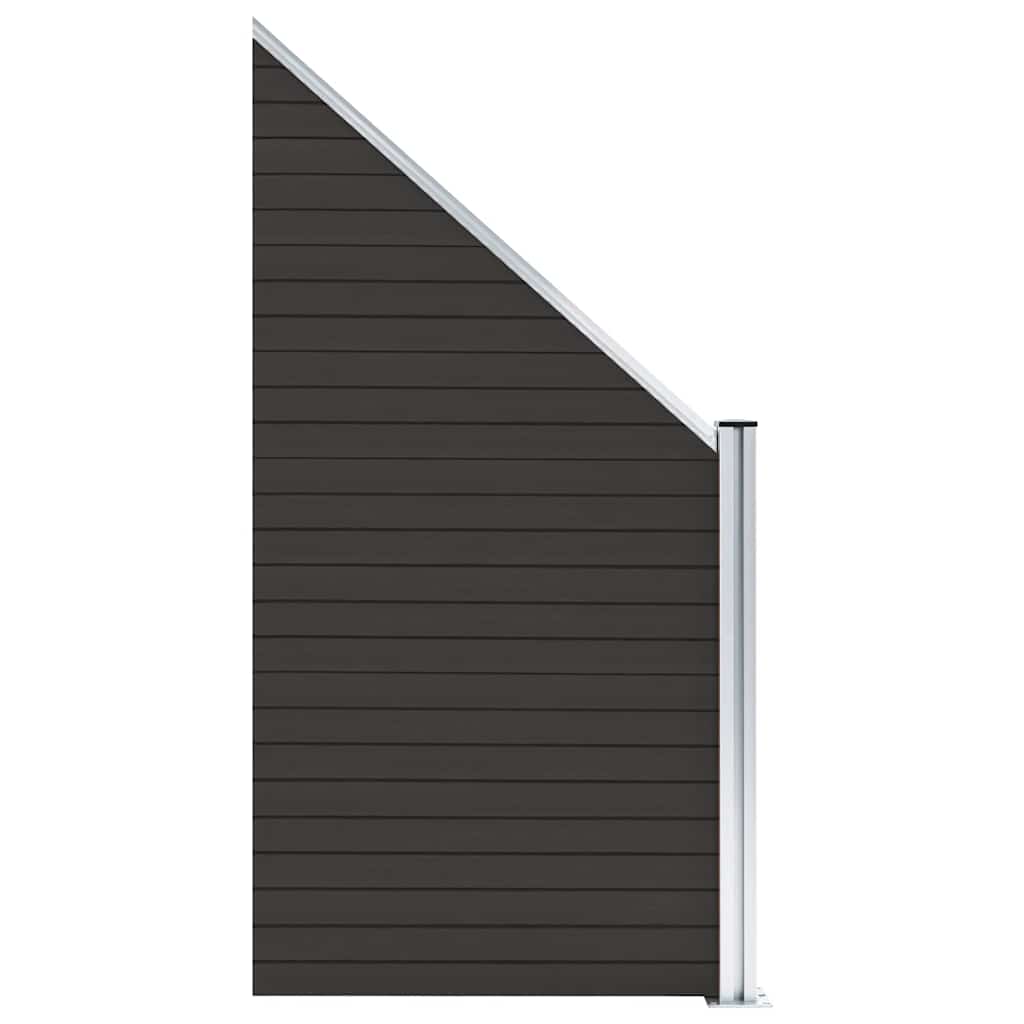 Panel za ogradu WPC 95 x (105 - 180) cm crni
