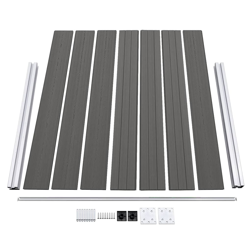 Panel za ogradu WPC 180 x 146 cm sivi