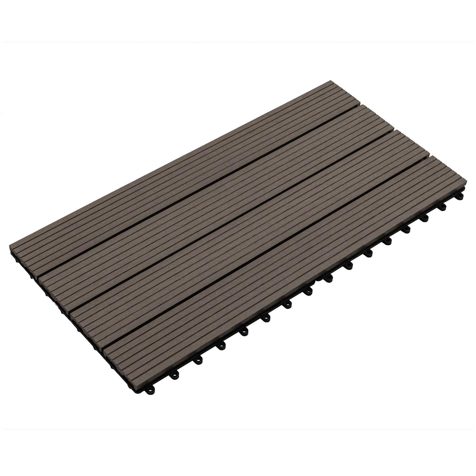 Pločice za decking 6 pcs Tamno smeđa 60 x 30 cm