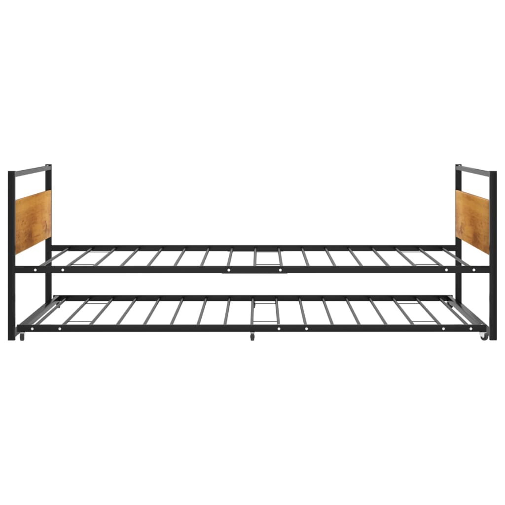 Okvir kreveta na razvlačenje crni metalni 90 x 200 cm