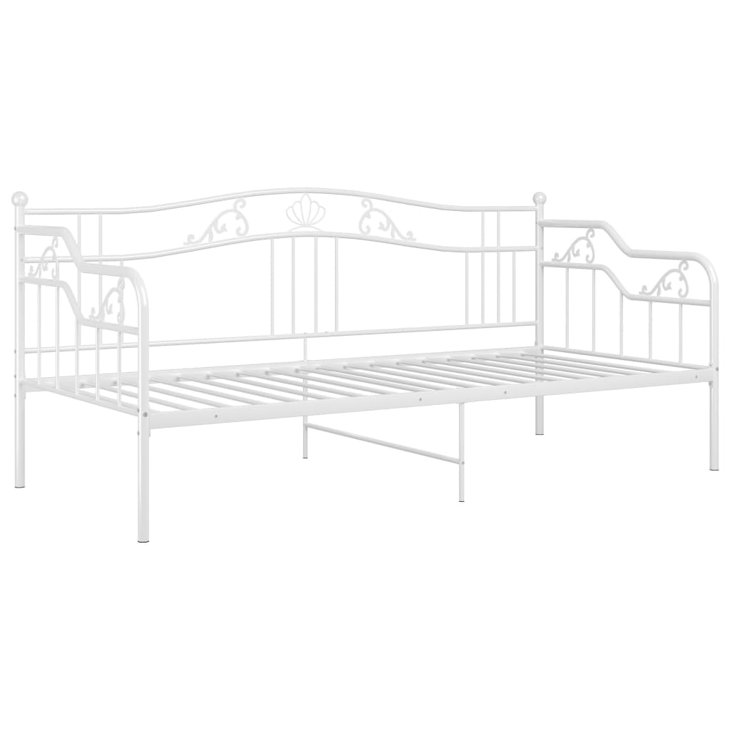 Okvir za krevet na razvlačenje bijeli metalni 90 x 200 cm