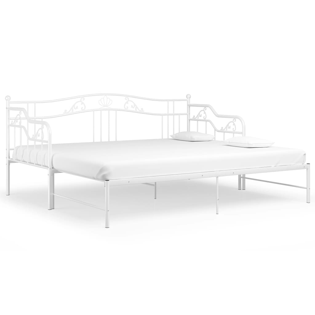 Okvir za krevet na razvlačenje bijeli metalni 90 x 200 cm