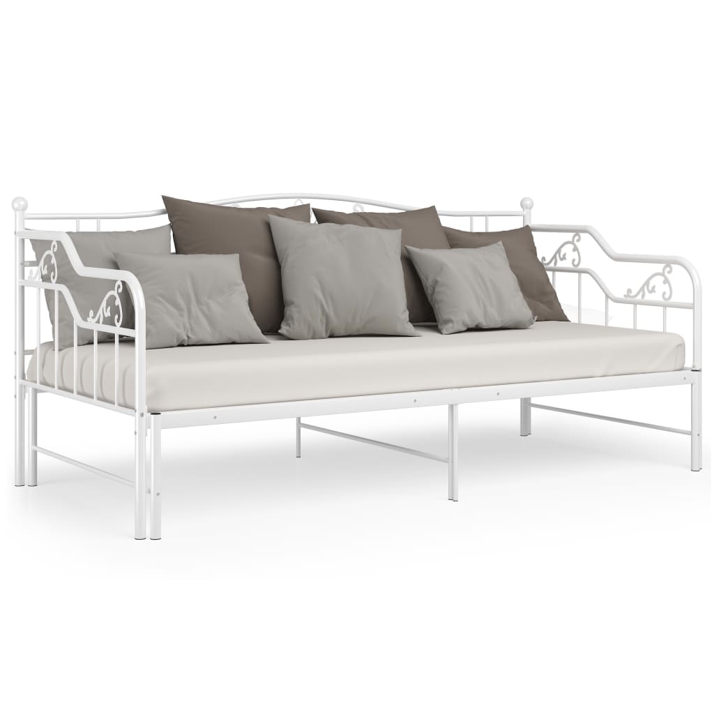 Okvir za krevet na razvlačenje bijeli metalni 90 x 200 cm