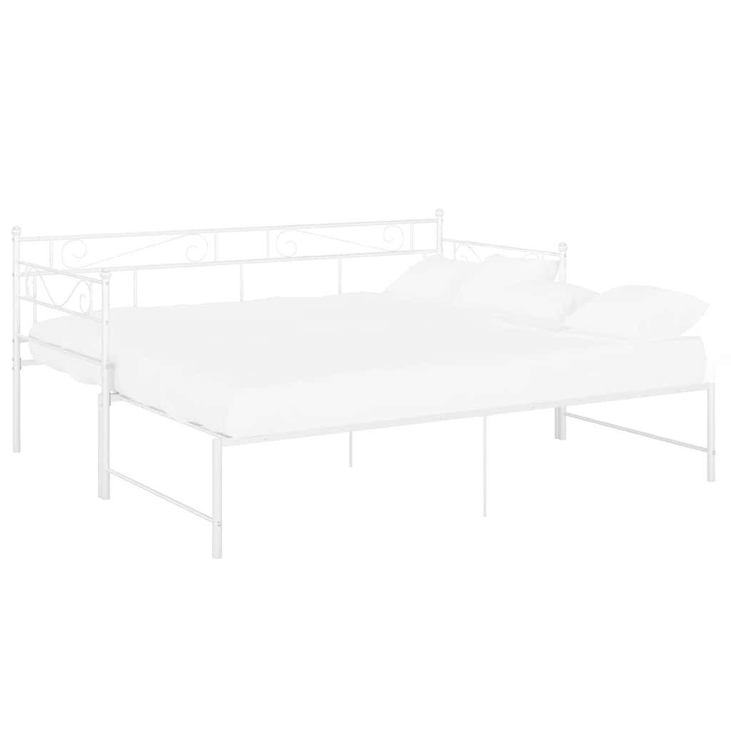 Okvir za krevet na razvlačenje bijeli metalni 90 x 200 cm