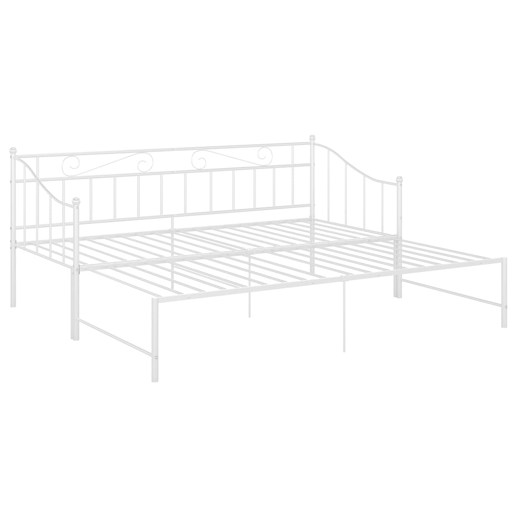 Okvir za krevet na razvlačenje bijeli metalni 90 x 200 cm