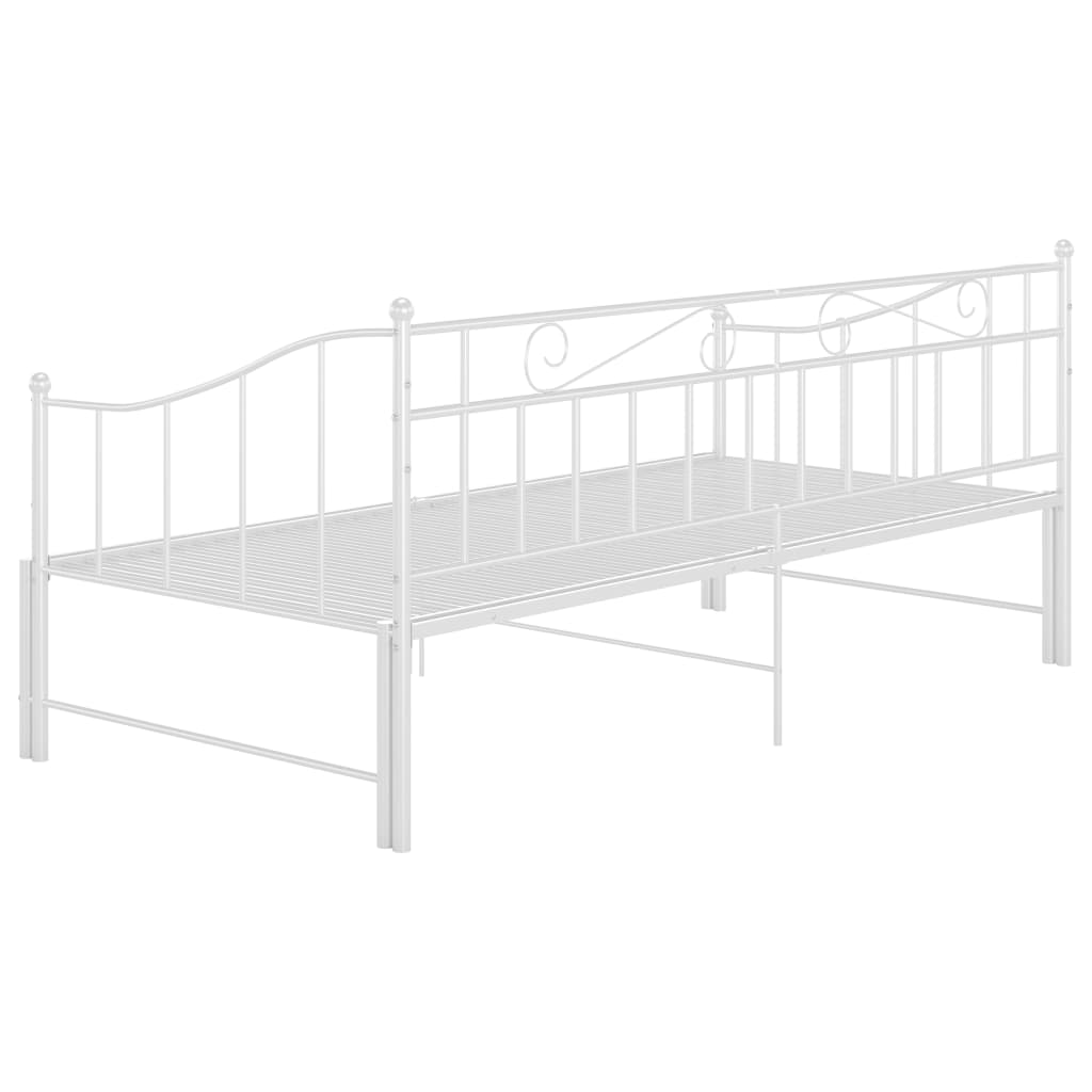 Okvir za krevet na razvlačenje bijeli metalni 90 x 200 cm