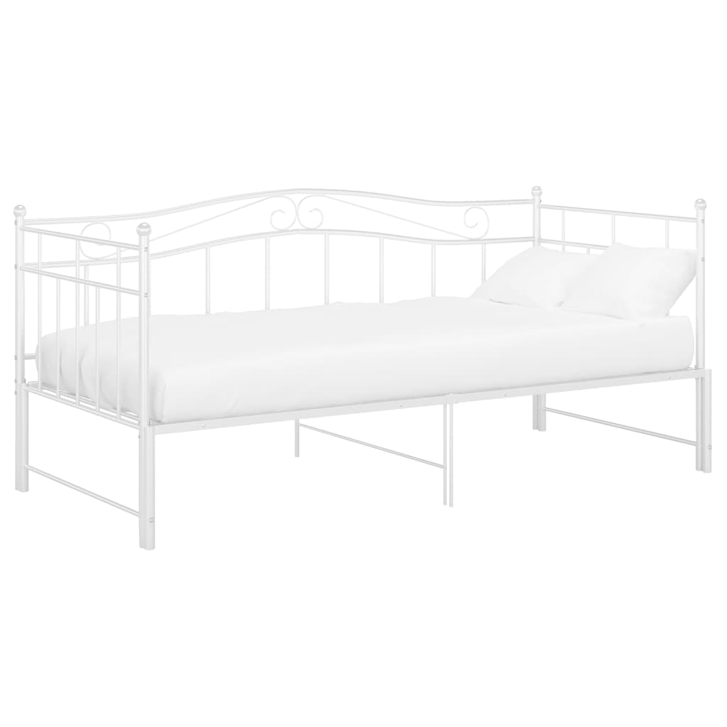 Okvir za krevet na razvlačenje bijeli metalni 90 x 200 cm