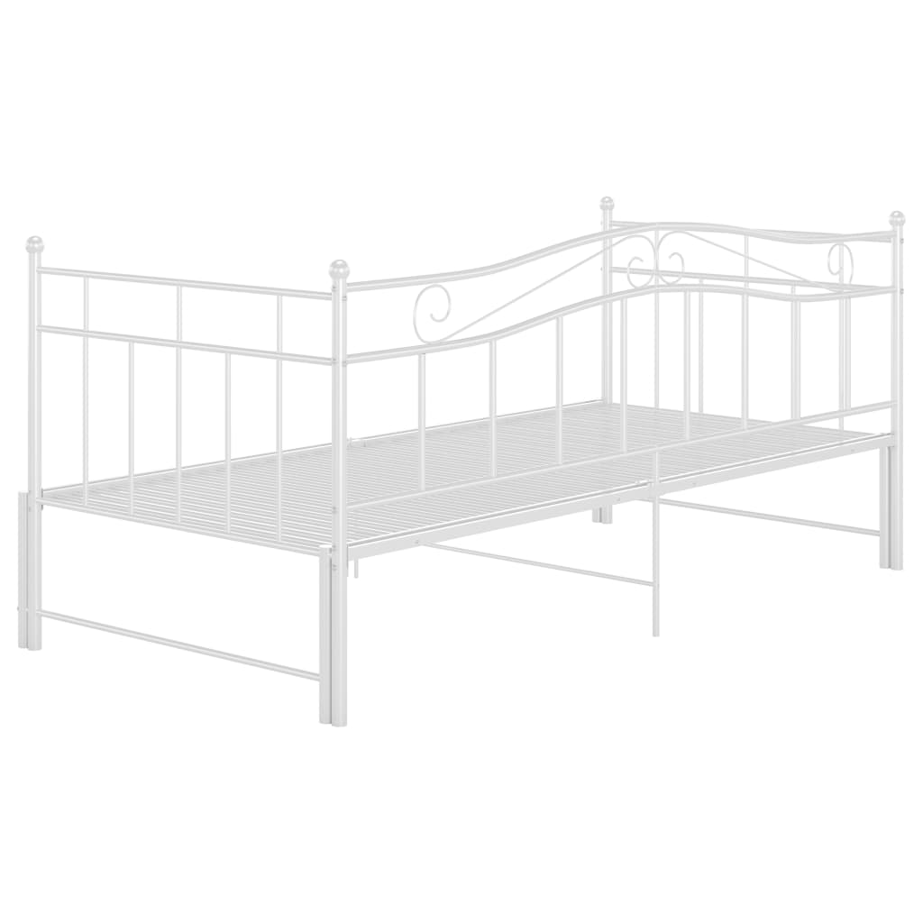 Okvir za krevet na razvlačenje bijeli metalni 90 x 200 cm