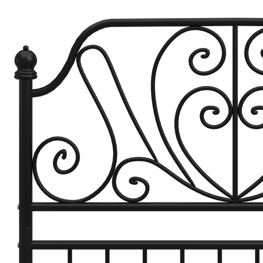 Okvir za krevet crni metalni 90 x 200 cm