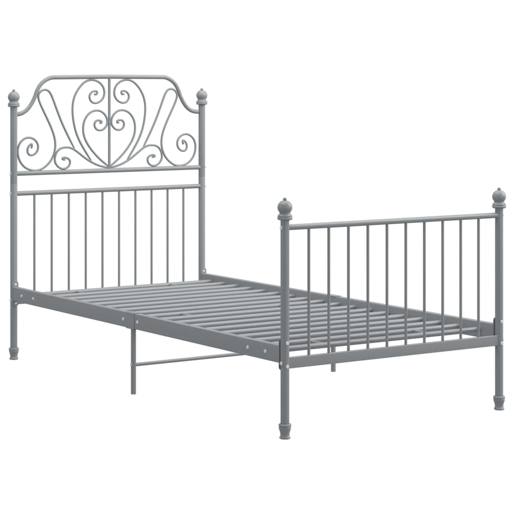Okvir za krevet sivi metalni 90 x 200 cm