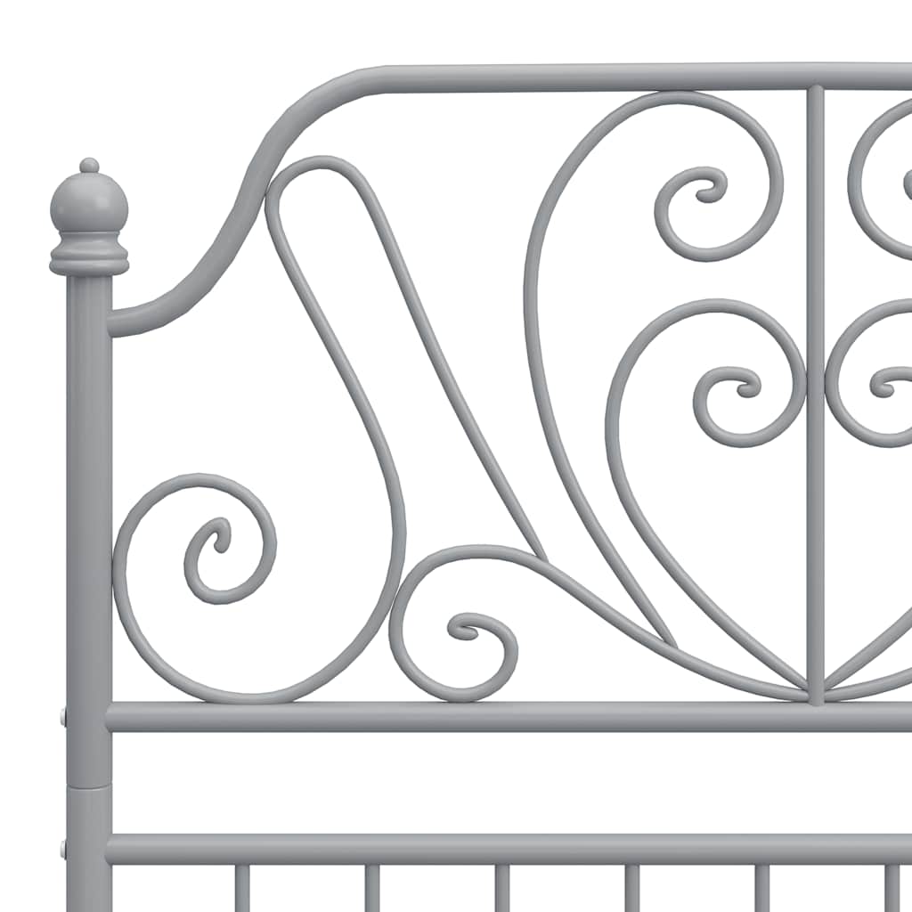 Okvir za krevet sivi metalni 100 x 200 cm
