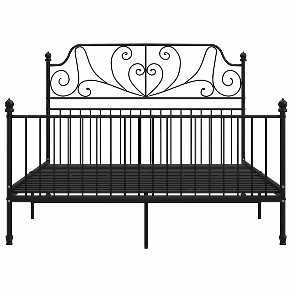 Okvir za krevet crni metalni 140 x 200 cm