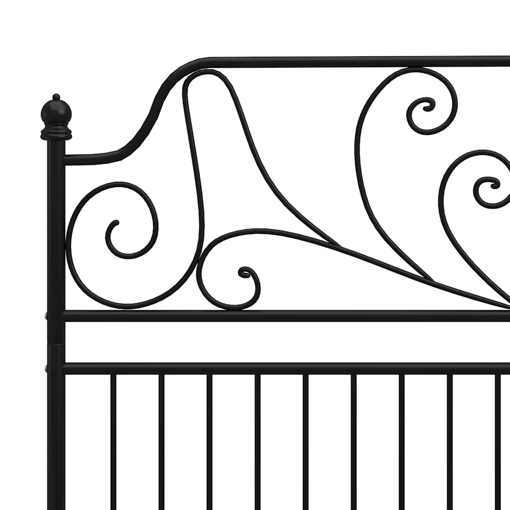 Okvir za krevet crni metalni 140 x 200 cm