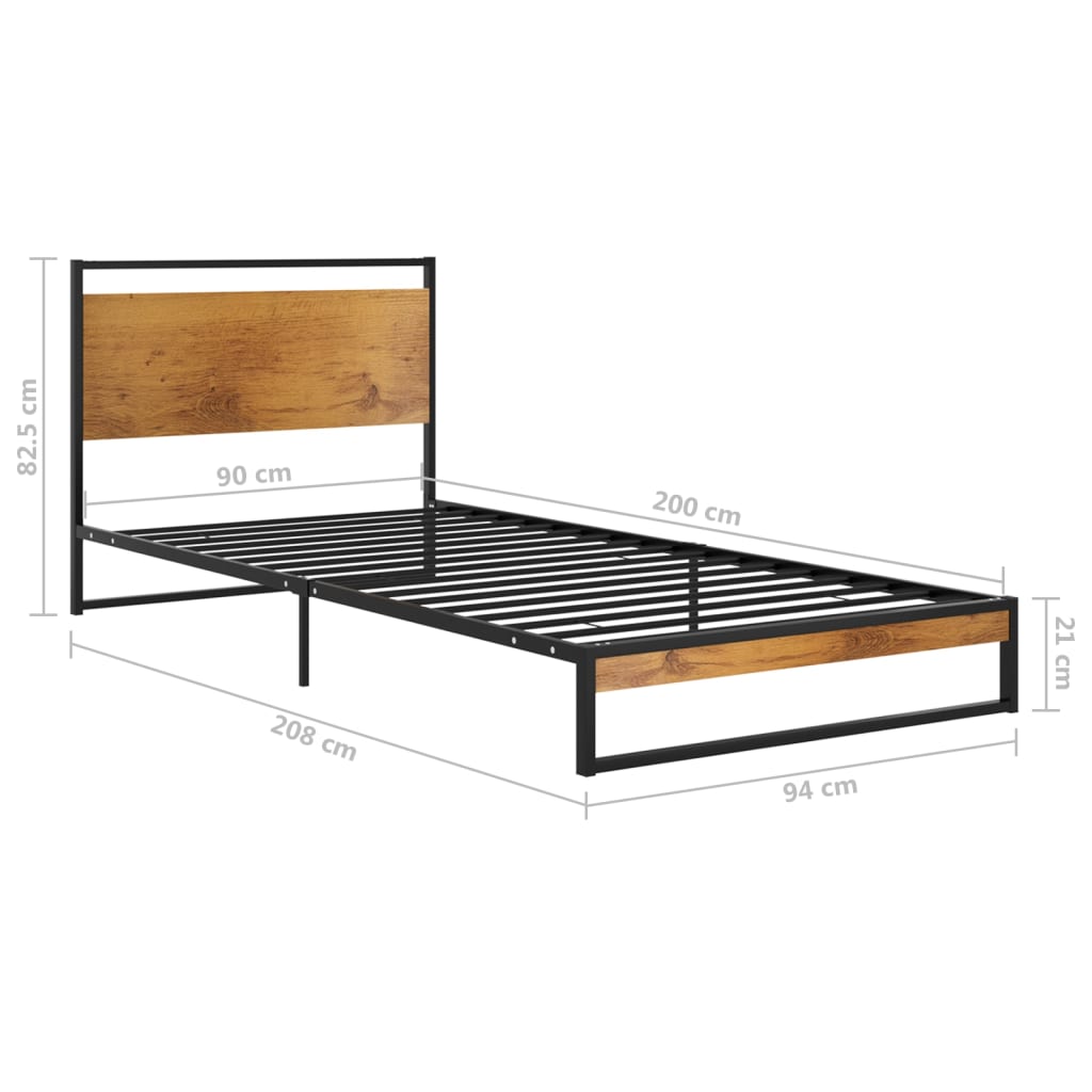 Okvir za krevet metalni 90 x 200 cm