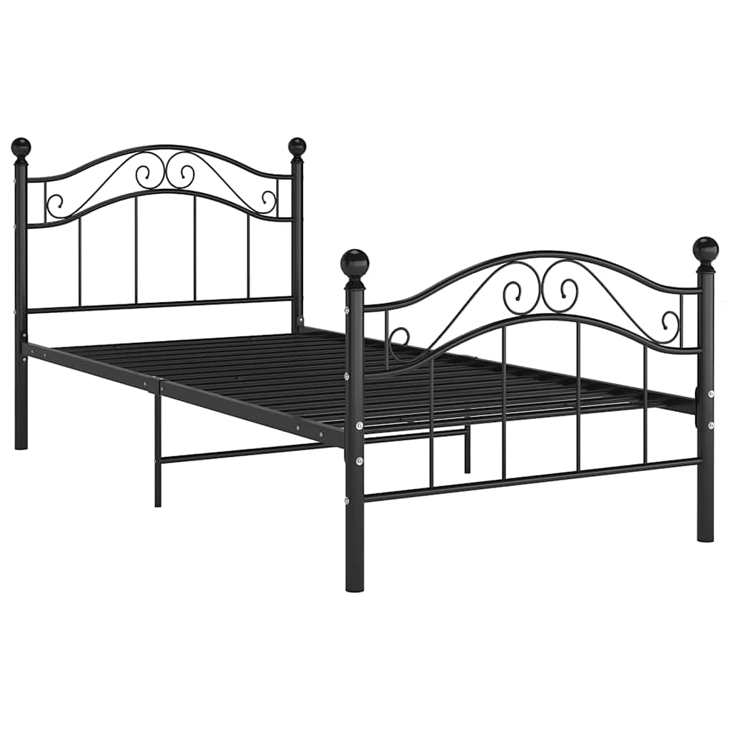 Okvir za krevet crni metalni 90 x 200 cm