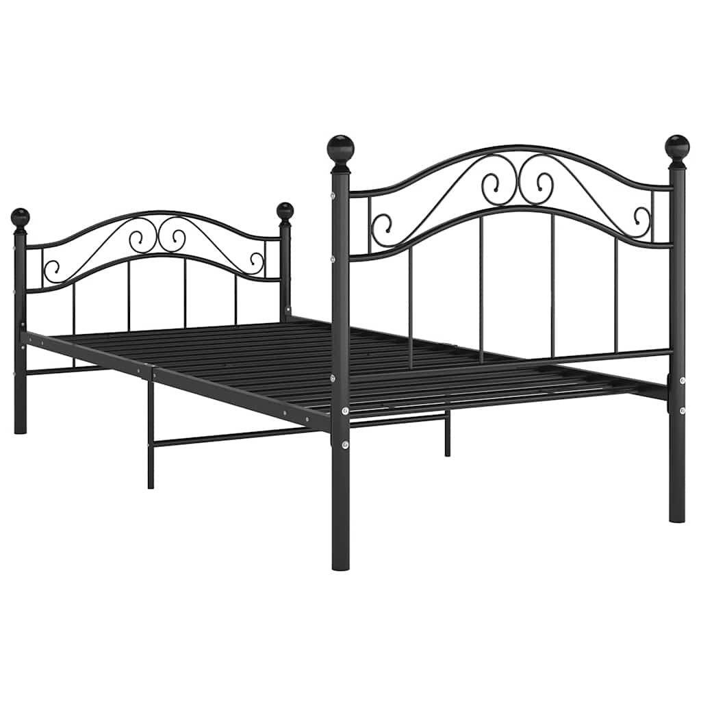 Okvir za krevet crni metalni 90 x 200 cm