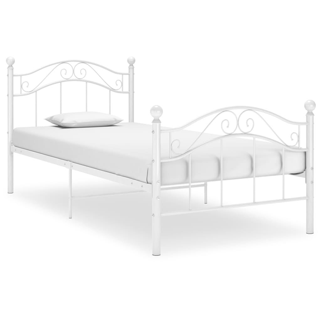 Okvir za krevet bijeli metalni 90 x 200 cm