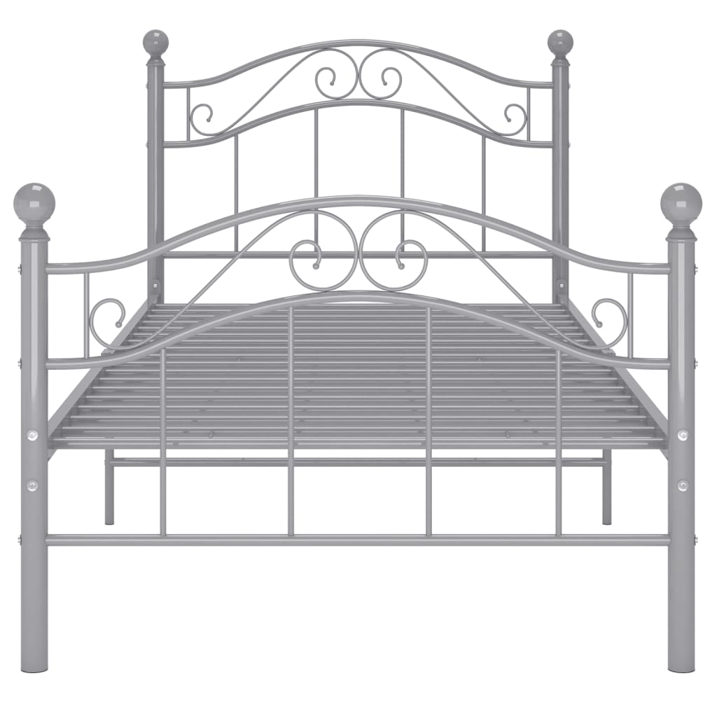 Okvir za krevet sivi metalni 100 x 200 cm