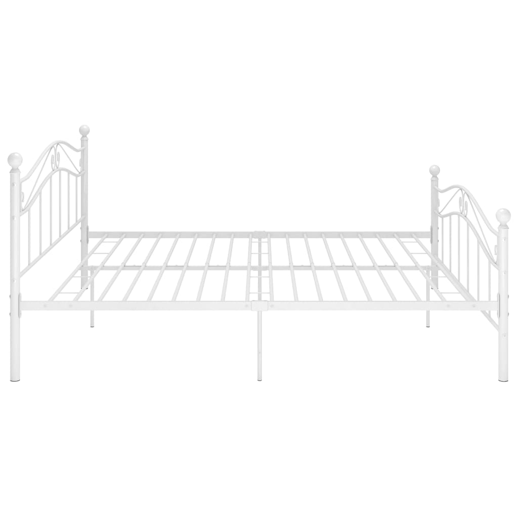 Okvir za krevet bijeli metalni 200 x 200 cm