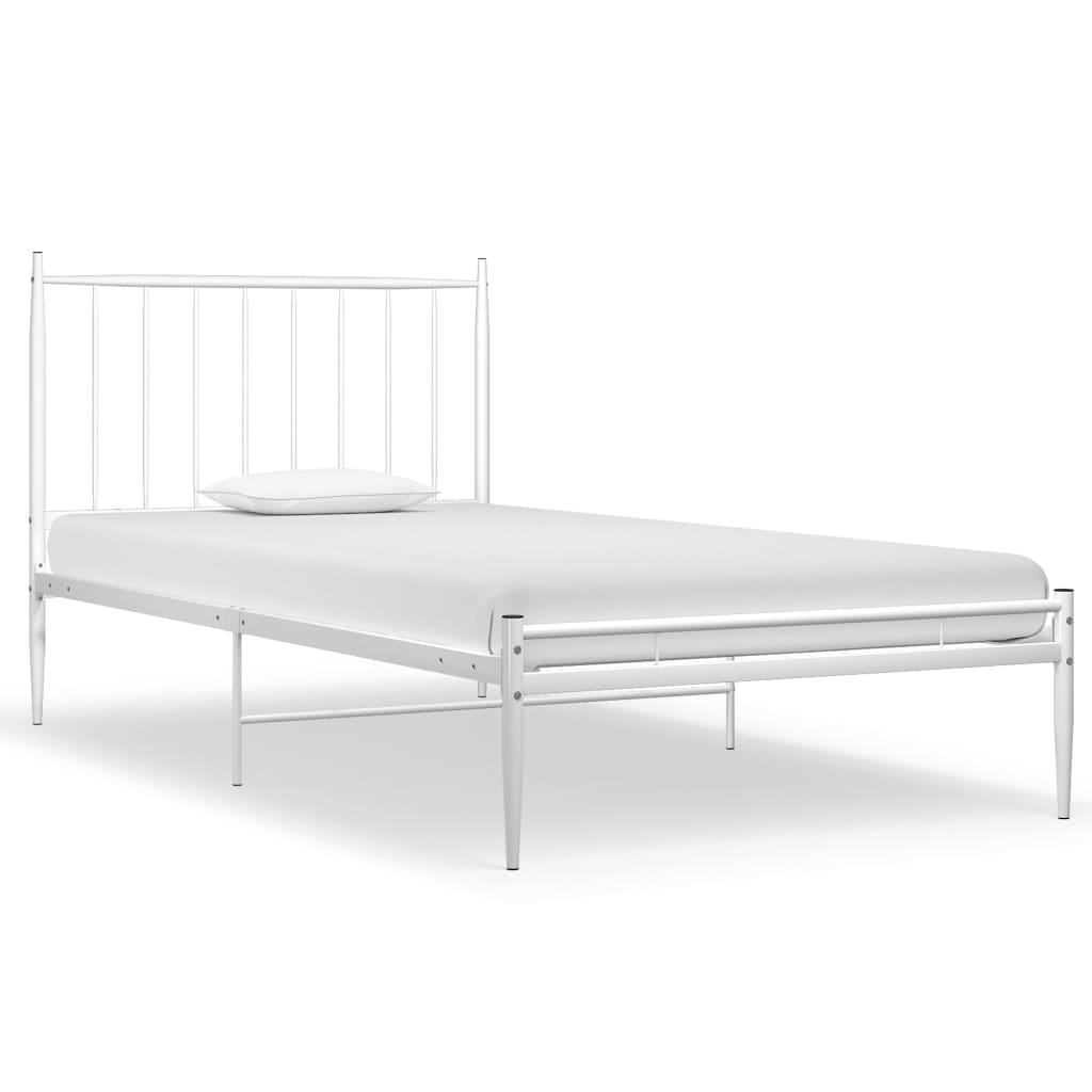 Okvir za krevet bijeli metalni 90 x 200 cm