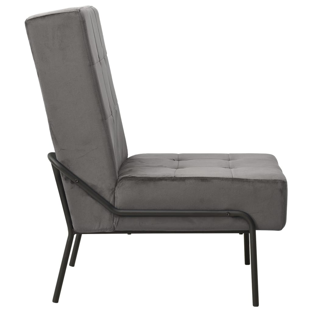 Stolica za opuštanje 65 x 79 x 87 cm tamnosiva baršunasta