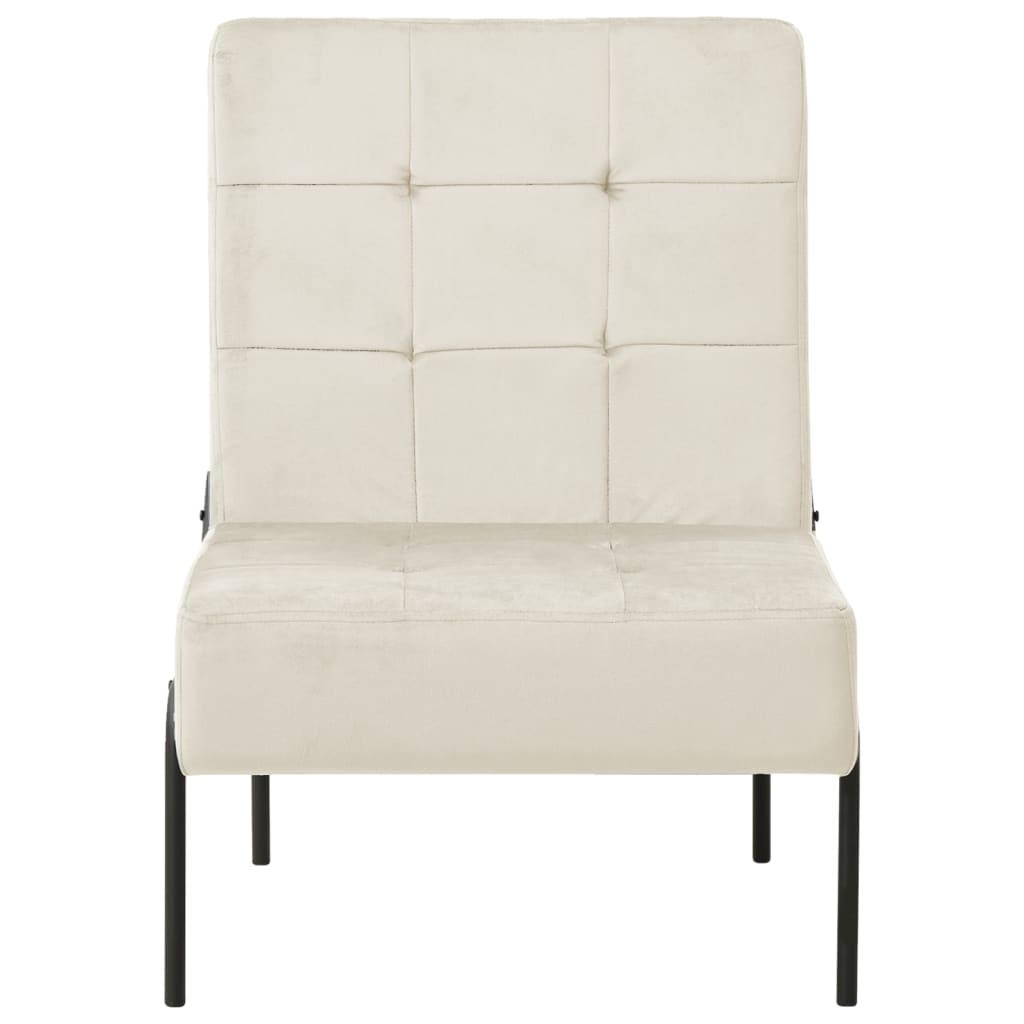 Stolica za opuštanje 65 x 79 x 87 cm krem bijela baršunasta