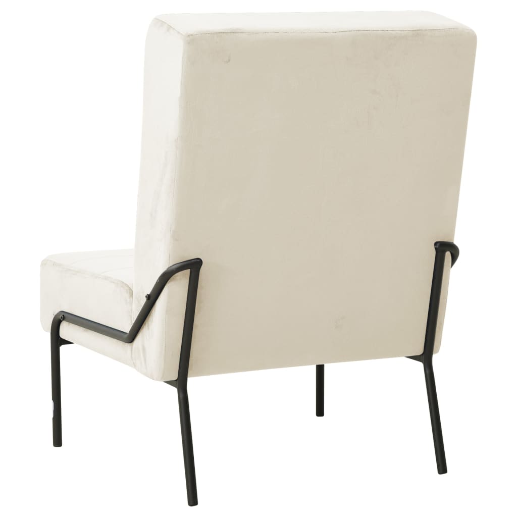 Stolica za opuštanje 65 x 79 x 87 cm krem bijela baršunasta
